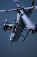 Helicopter over sea